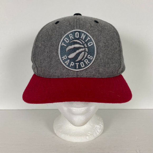 Toronto Raptors Mitchell & Ness Wool Blend Snapback Hat Cap Mens Gray Red NBA - Picture 1 of 7